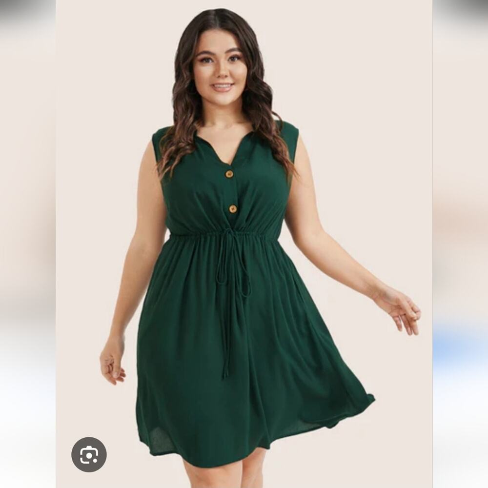 BloomChic Green Sleeveless Rayon Dress